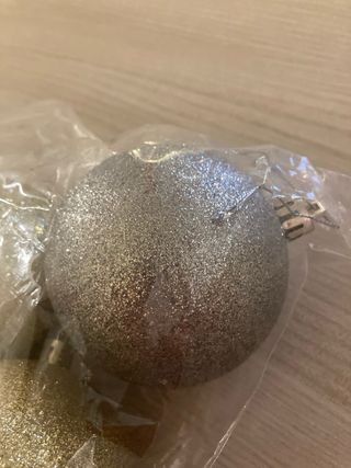 5 Palline Natale Glitter Oro Rosso Argento