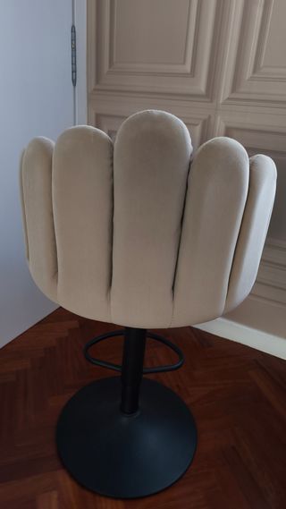 2 Taburetes Acolchados Beige