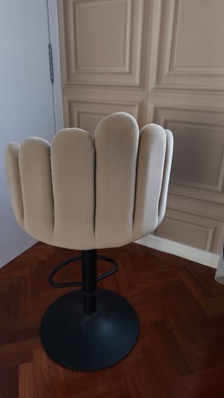 2 Taburetes Acolchados Beige