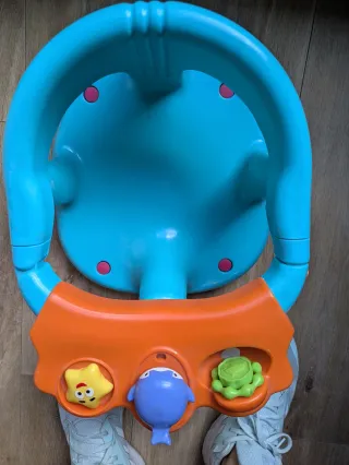 Asiento Bañera Bebé Azul y Naranja