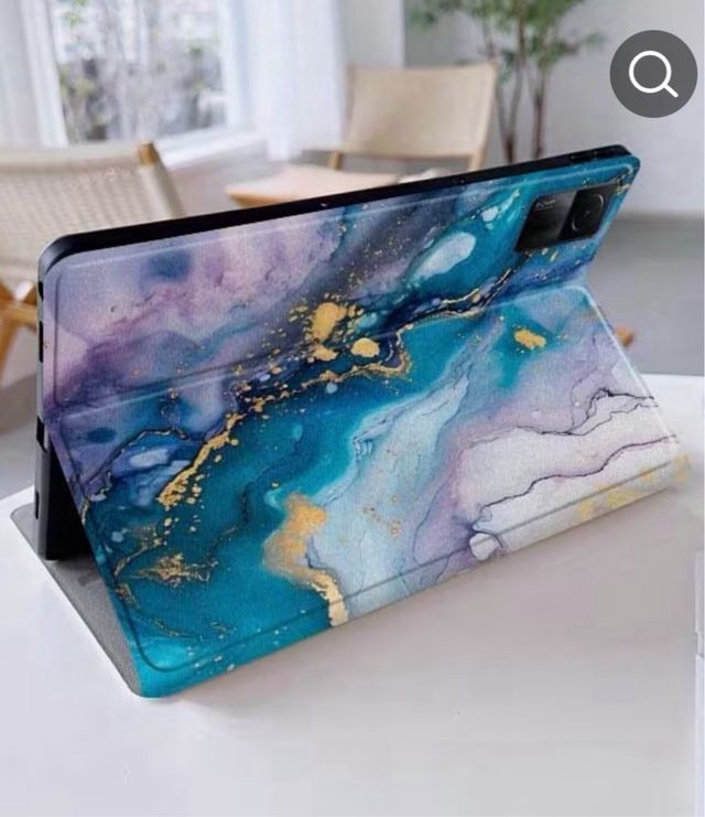 Capa Xiaomi Pad Pro Azul e Roxo Marmorizado