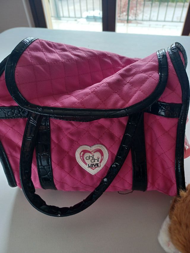 Peluche gatto con trasportino rosa