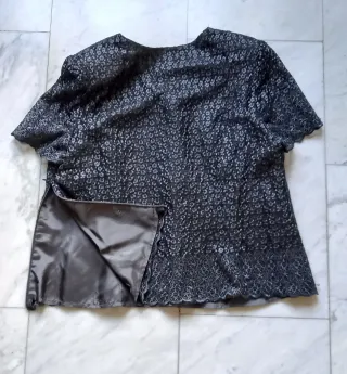 Blusa Priscille encaje fiesta negra/gris