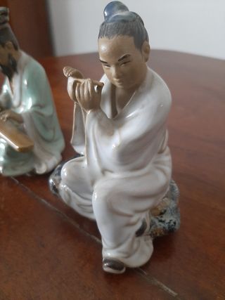 Set 5 Figure Saggezza Cinesi Ceramica