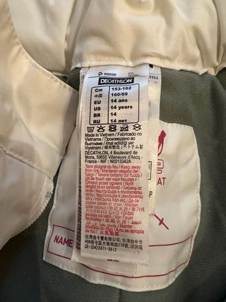 Pantalón esquí blanco niña 14 años