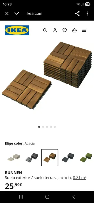 RUNNEN Suelo exterior terraza Acacia