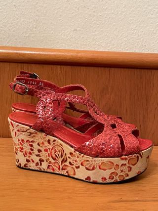 PONS QUINTANA - Sandalias cuña florales 35