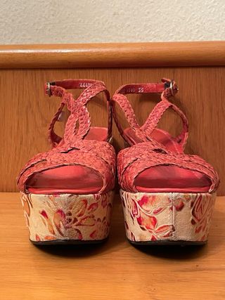 PONS QUINTANA - Sandalias cuña florales 35