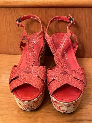 PONS QUINTANA - Sandalias cuña florales 35