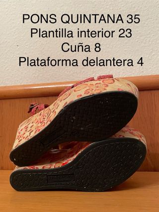 PONS QUINTANA - Sandalias cuña florales 35