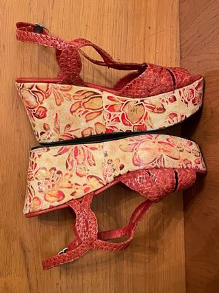 PONS QUINTANA - Sandalias cuña florales 35