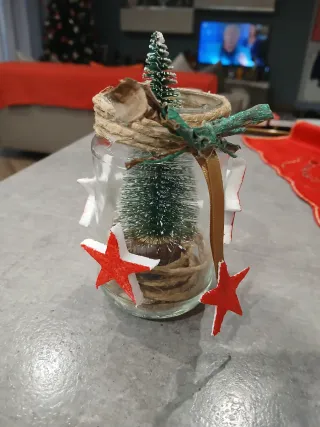 Decorazione Natalizia Vetro Juta Plastica