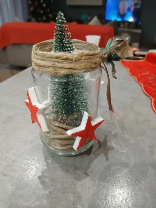 Decorazione Natalizia Vetro Juta Plastica