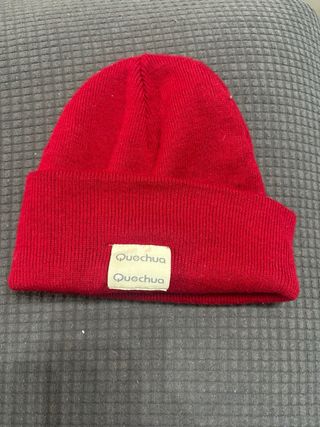 Gorro de lana rojo mujer