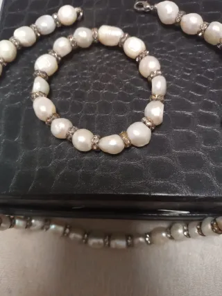 Conjunto Collar y Pulsera Perlas