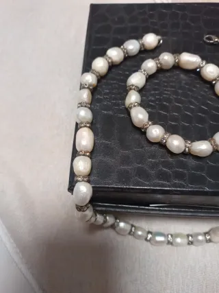 Conjunto Collar y Pulsera Perlas