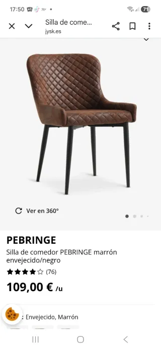 Sillas de comedor acolchadas