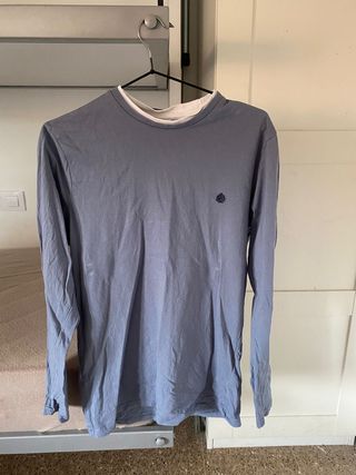 Camiseta Springfield manga larga azul