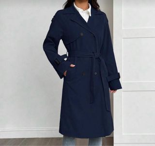 Gabardina larga azul