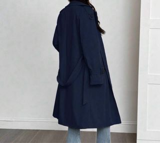 Gabardina larga azul