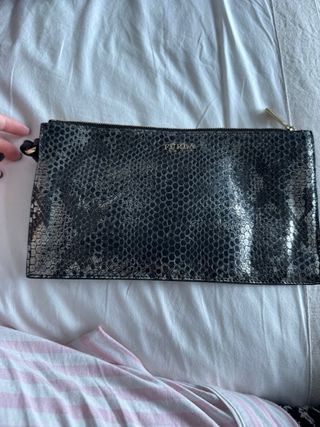 Bolso de mano Furla negro y plateado