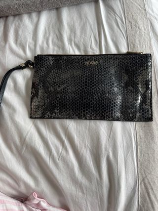 Bolso de mano Furla negro y plateado