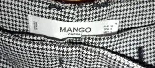 Pantalón cuadros mujer gris y blanco