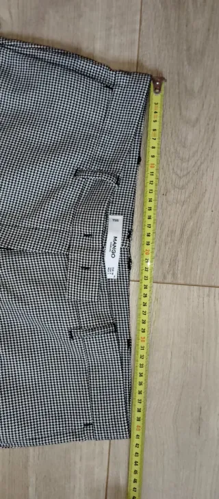 Pantalón cuadros mujer gris y blanco