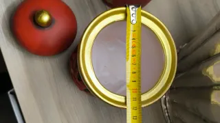 Porta oggetti natalizi in ceramica rossi e oro