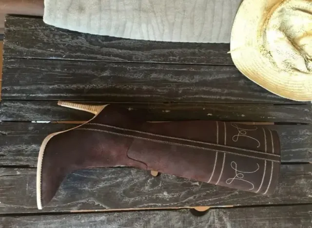 Botas camperas serraje tacón marrón