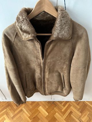 Cazadora Piel Mouton Hombre Marrón