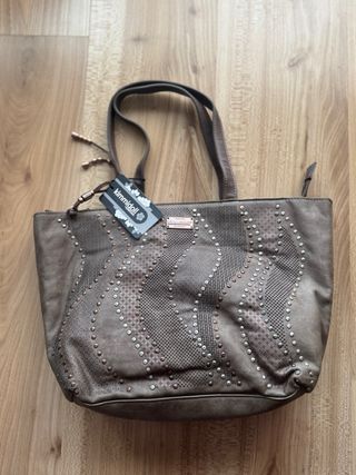 Bolso Kimmidoll marrón y plateado Nuevo