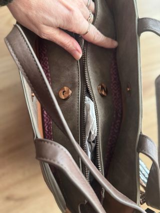 Bolso Kimmidoll marrón y plateado Nuevo