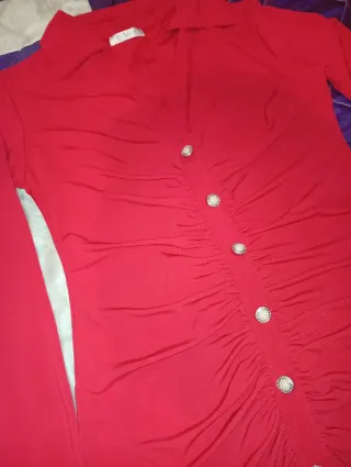 SOLO ENVÍOS. Vestido rojo mujer botones