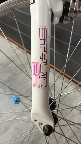 Bicicletta da montagna bianca e rosa per bambina