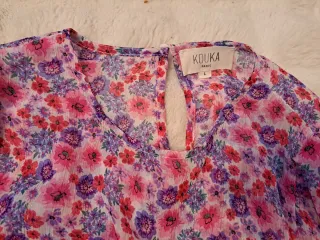 Blusa floral transparente vintage Talla M