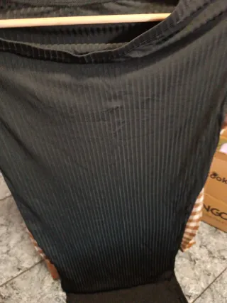 Falda ajustada canalé negra talla única