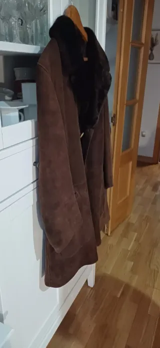 Abrigo Piel Vuelta Hombre Marrón Como nuevo