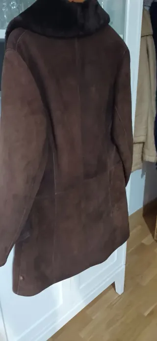 Abrigo Piel Vuelta Hombre Marrón Como nuevo