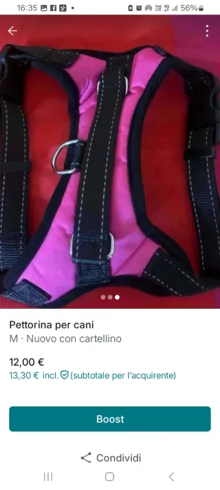 Pettorina per cani taglia M 60 cm