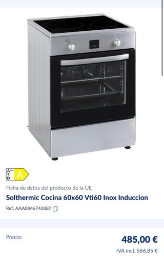 Cocina Solthermic 60x60 Inox Inducción