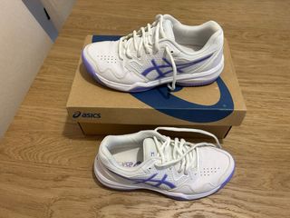 Zapatillas Asics pádel blancas y moradas, num. 38