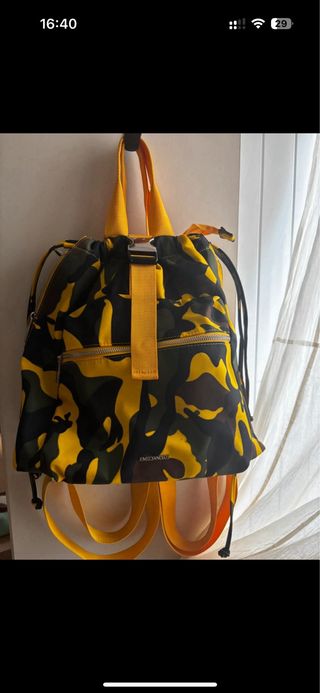 Mochila Emily&Noah Camuflaje Verde y Amarillo