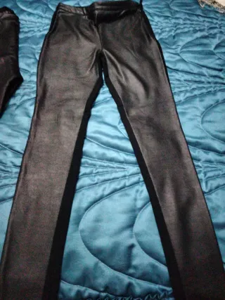 Leggings cuero efecto piel negro