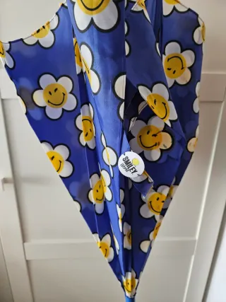 Paraguas infantil Smiley azul y amarillo