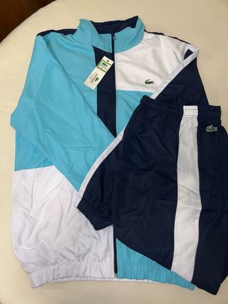 Conjunto Deportivo Lacoste Azul Blanco Turquesa