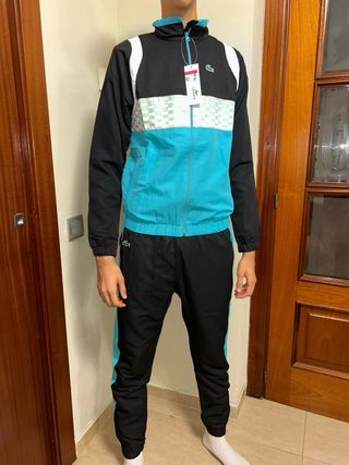 Conjunto Deportivo Lacoste Azul Blanco Turquesa
