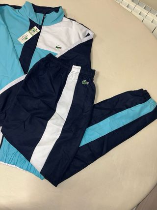 Conjunto Deportivo Lacoste Azul Blanco Turquesa