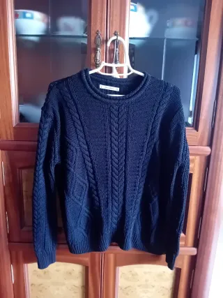 Jersey lana trenzado negro