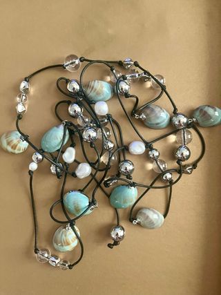 Collar Cuentas Marinas y Perlas